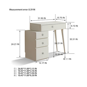 Solid Liriodendron Wood Dresser Table with Stool