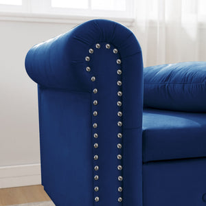 Navy Velvet Chaise Lounge
