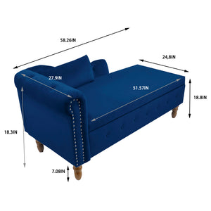 Navy Velvet Chaise Lounge