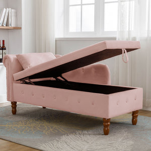 Pink Chaise Lounge Indoor Velvet Lounge Chair