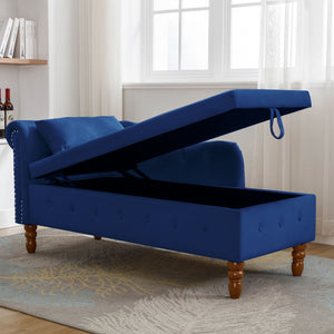 Navy Velvet Chaise Lounge