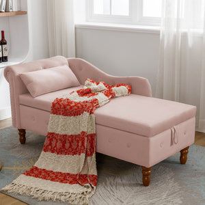 Pink Chaise Lounge Indoor Velvet Lounge Chair