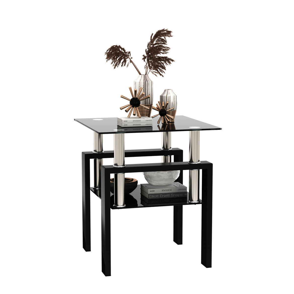 1-Piece Modern Tempered Glass Coffee Table