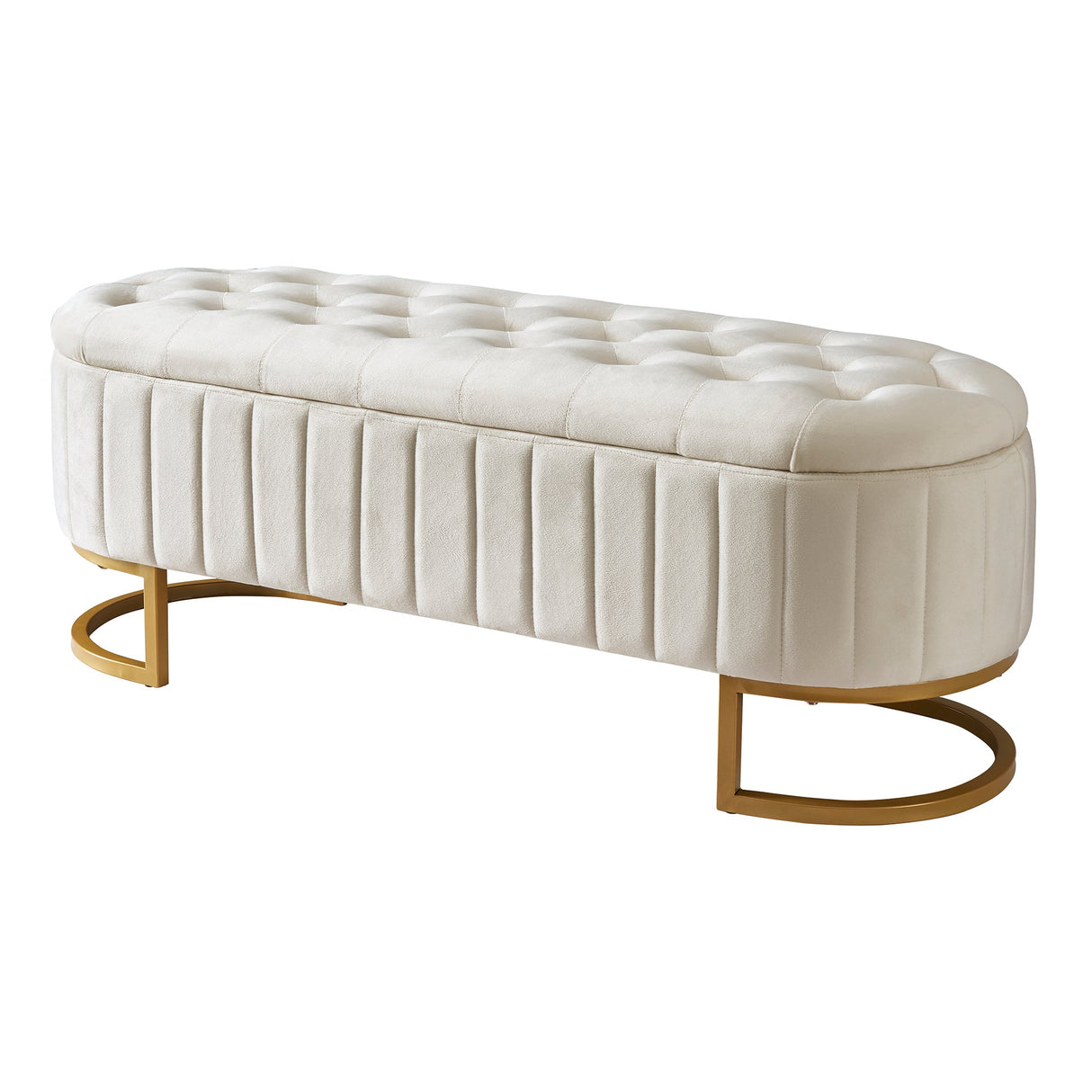 Elegant Upholstered Velvet Storage Ottoman