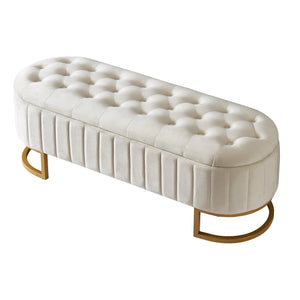 Elegant Upholstered Velvet Storage Ottoman