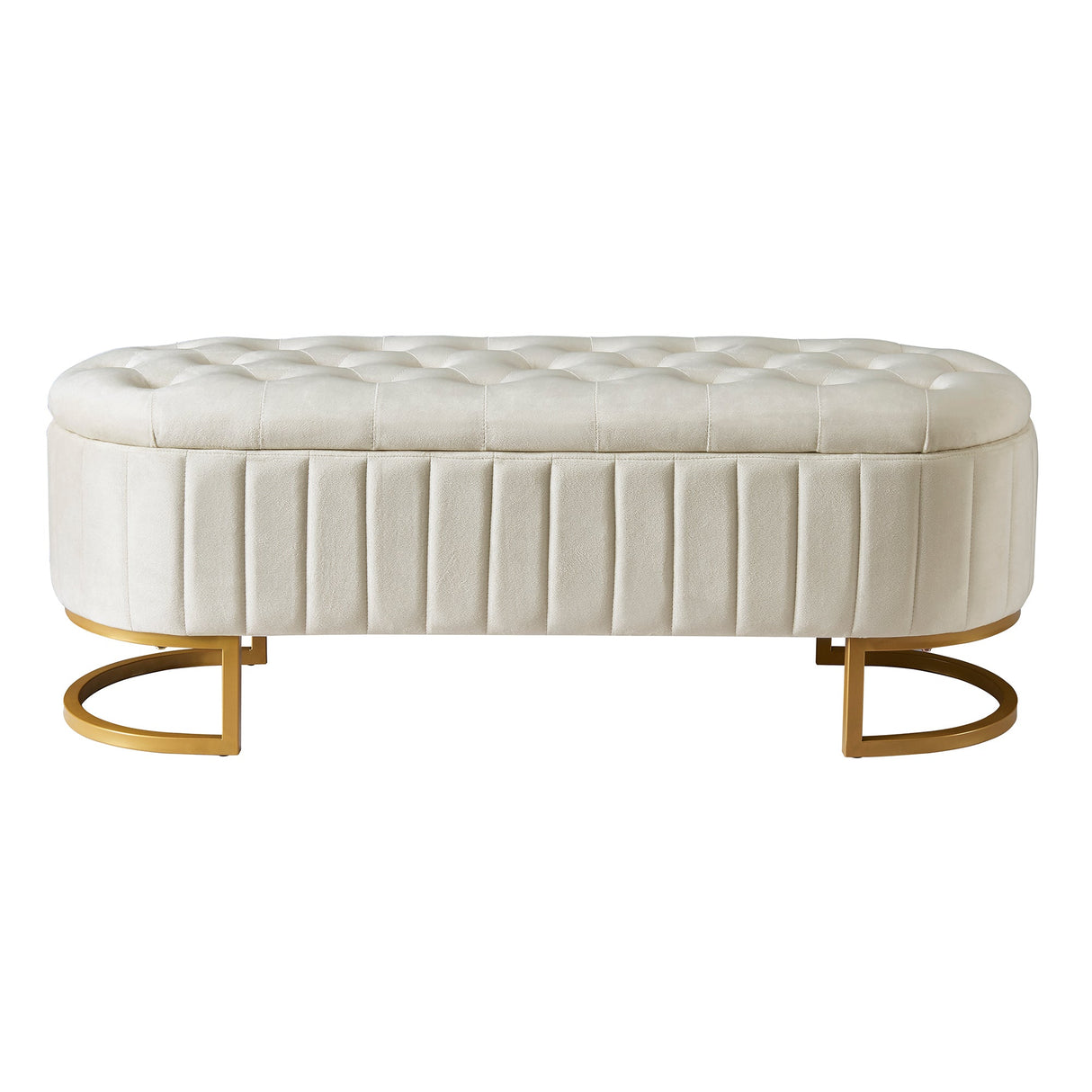 Elegant Upholstered Velvet Storage Ottoman