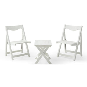 HIPS Foldable Small Table and Chair Set with 2 Chairs and Rectangular Table