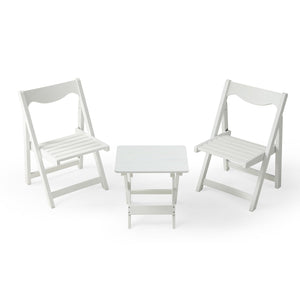 HIPS Foldable Small Table and Chair Set with 2 Chairs and Rectangular Table