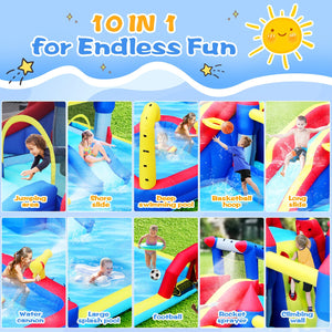 10 in1 Inflatable Slide Water Park and Bouncing House