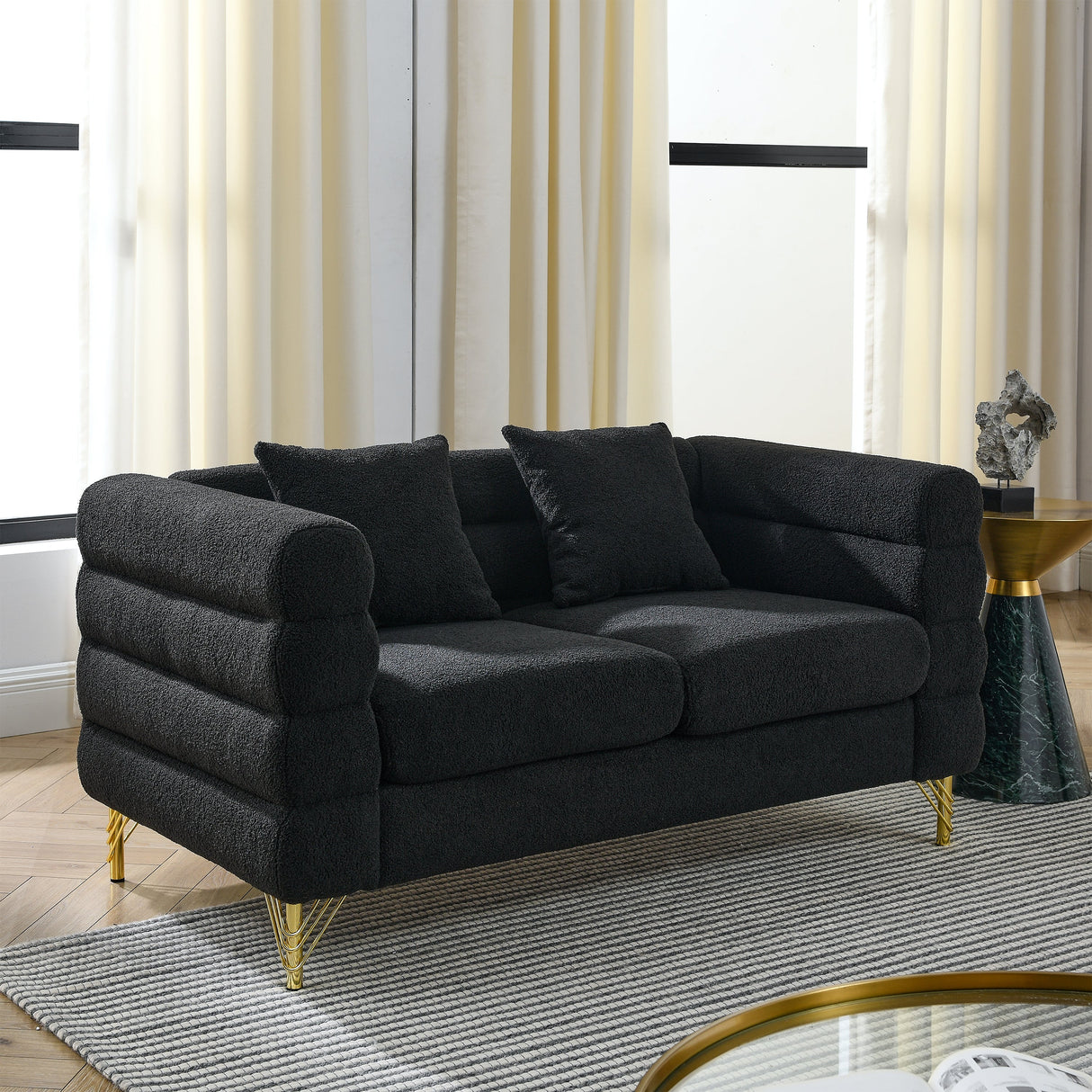 60-Inch Oversized 2-Seater Sectional Sofa