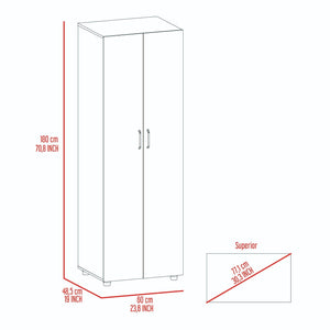 Armoire-Organiser 70.8"H, Two Shelves, Rod, Double Door Cabinet Armoire