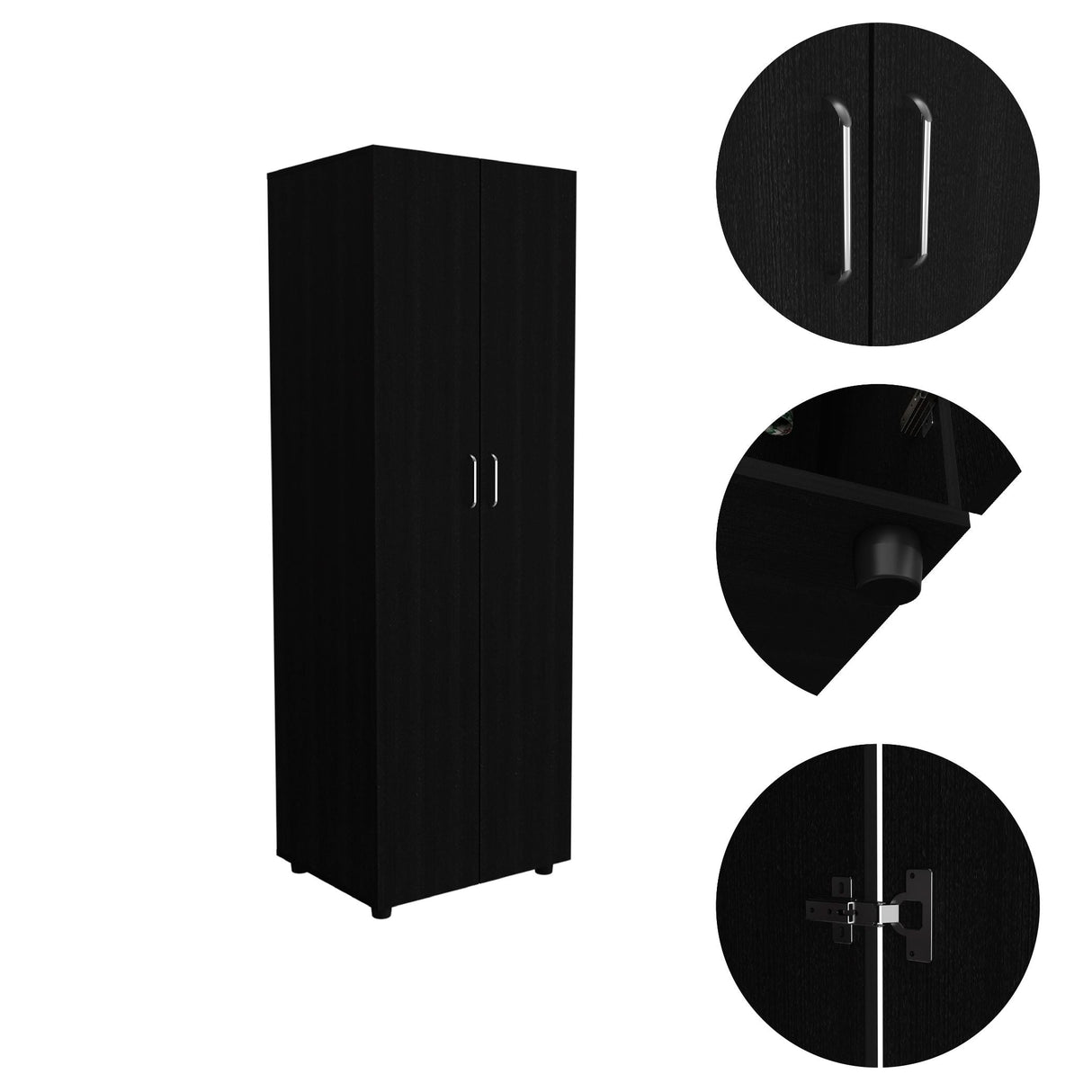 Armoire-Organiser 70.8"H, Two Shelves, Rod, Double Door Cabinet Armoire