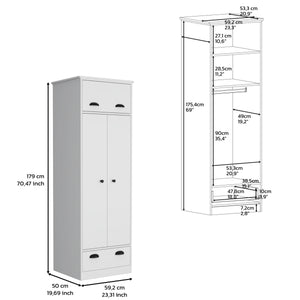 Dresser-Closet with Upper Storage Covered with 1 Door