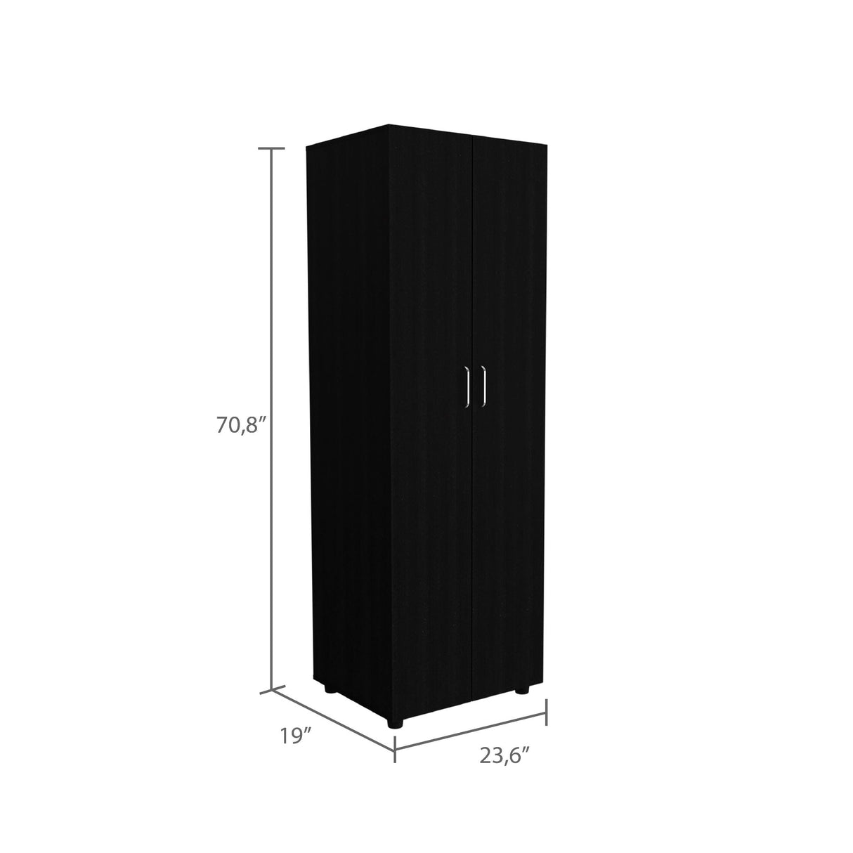 Armoire-Organiser 70.8"H, Two Shelves, Rod, Double Door Cabinet Armoire