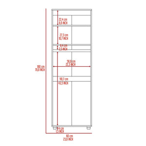 Armoire-Organiser 70.8"H, Two Shelves, Rod, Double Door Cabinet Armoire