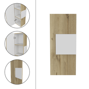 Medicine 38"H Single Door Cabinet, Three Shelves, Light