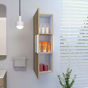 Medicine 38"H Single Door Cabinet, Three Shelves, Light