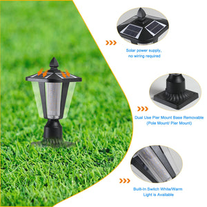 15" Solar Powered Outdoor Lantern, Modern Garden Light