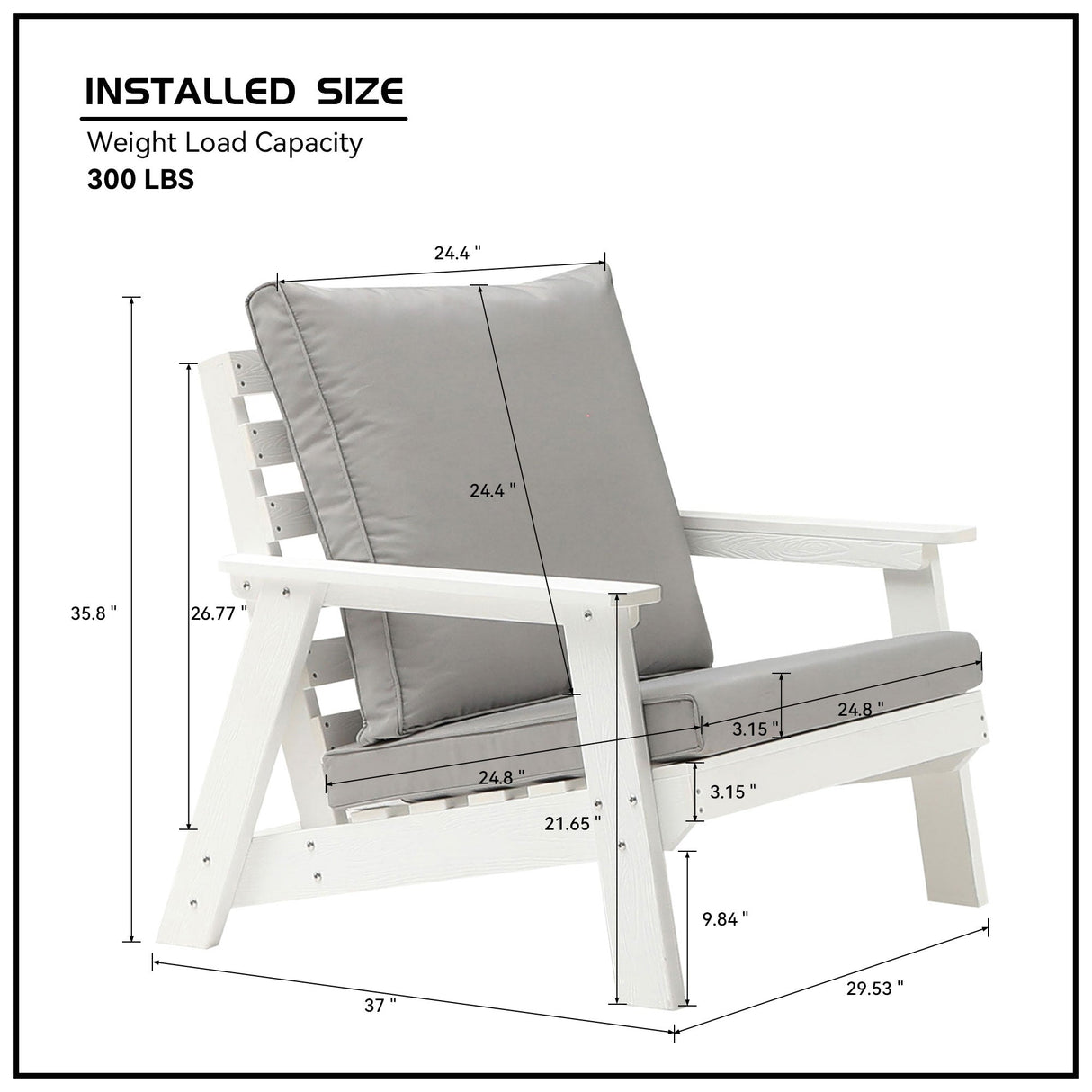 HIPS All-Weather Outdoor Single Sofa With Cushion