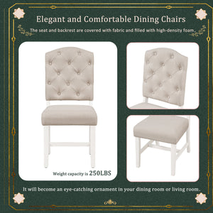 TREXM Retro Style Dining Chair Set with 4 Upholstered Chairs