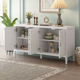 Circular Groove Design Retro Sideboard