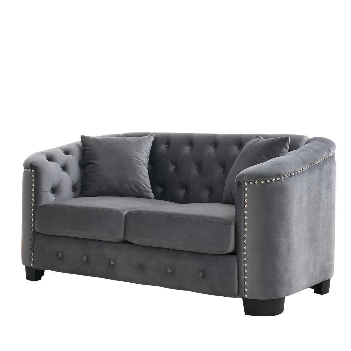 59-Inch Modern Chesterfield Velvet Sofa