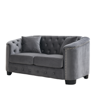59-Inch Modern Chesterfield Velvet Sofa