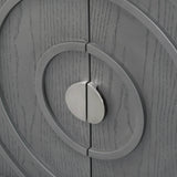 Circular Groove Design Retro Sideboard
