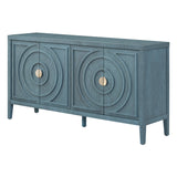 Circular Groove Design Retro Sideboard