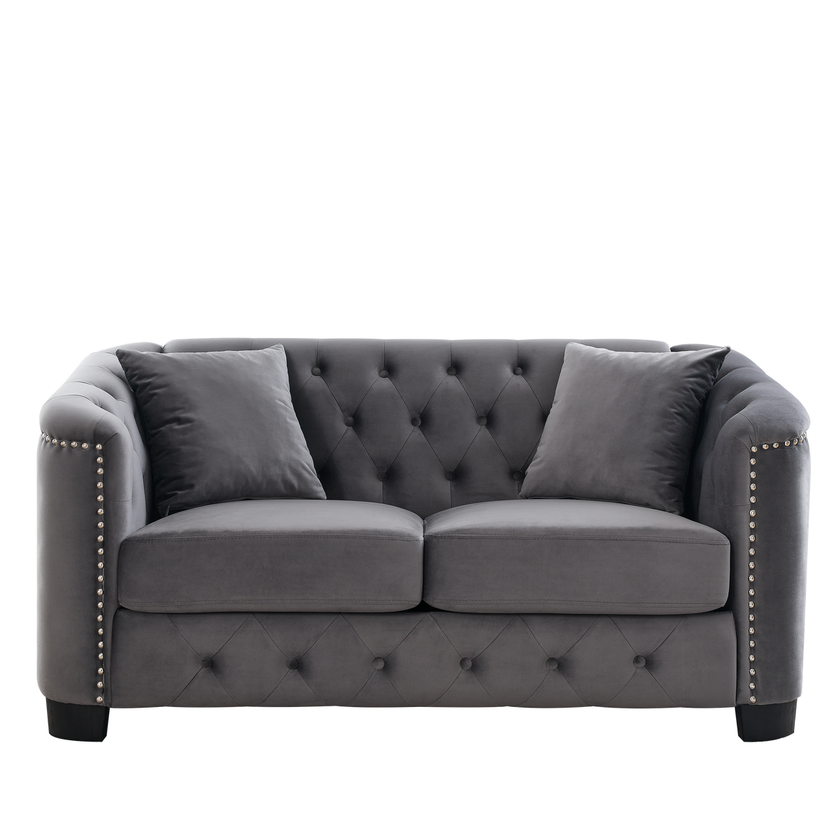 59-Inch Modern Chesterfield Velvet Sofa
