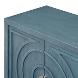 Circular Groove Design Retro Sideboard