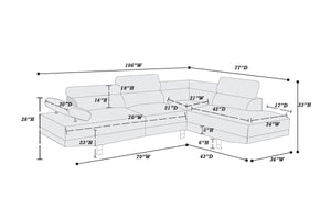 White Color Sectional Living Room Furniture Faux Leather