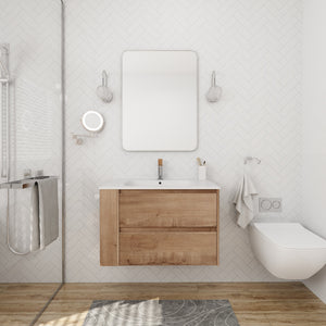 30" Wall Mount Bathroom Vanity With Gel Sink