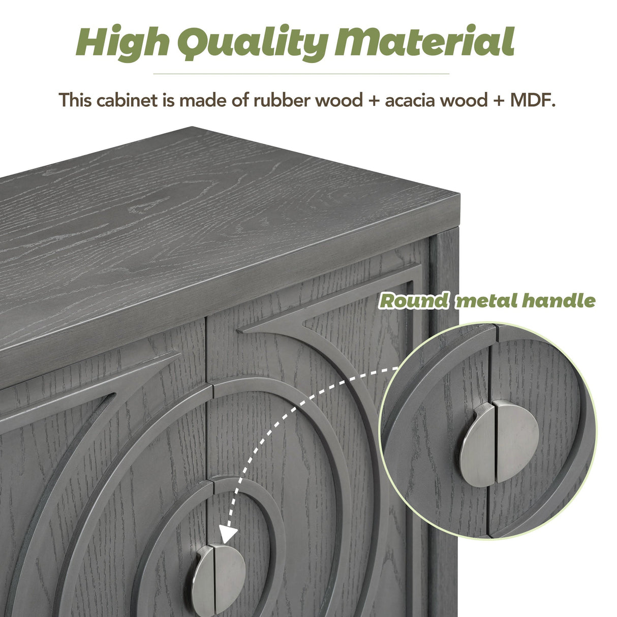 Circular Groove Design Retro Sideboard