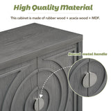 Circular Groove Design Retro Sideboard