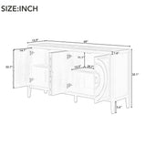 Circular Groove Design Retro Sideboard