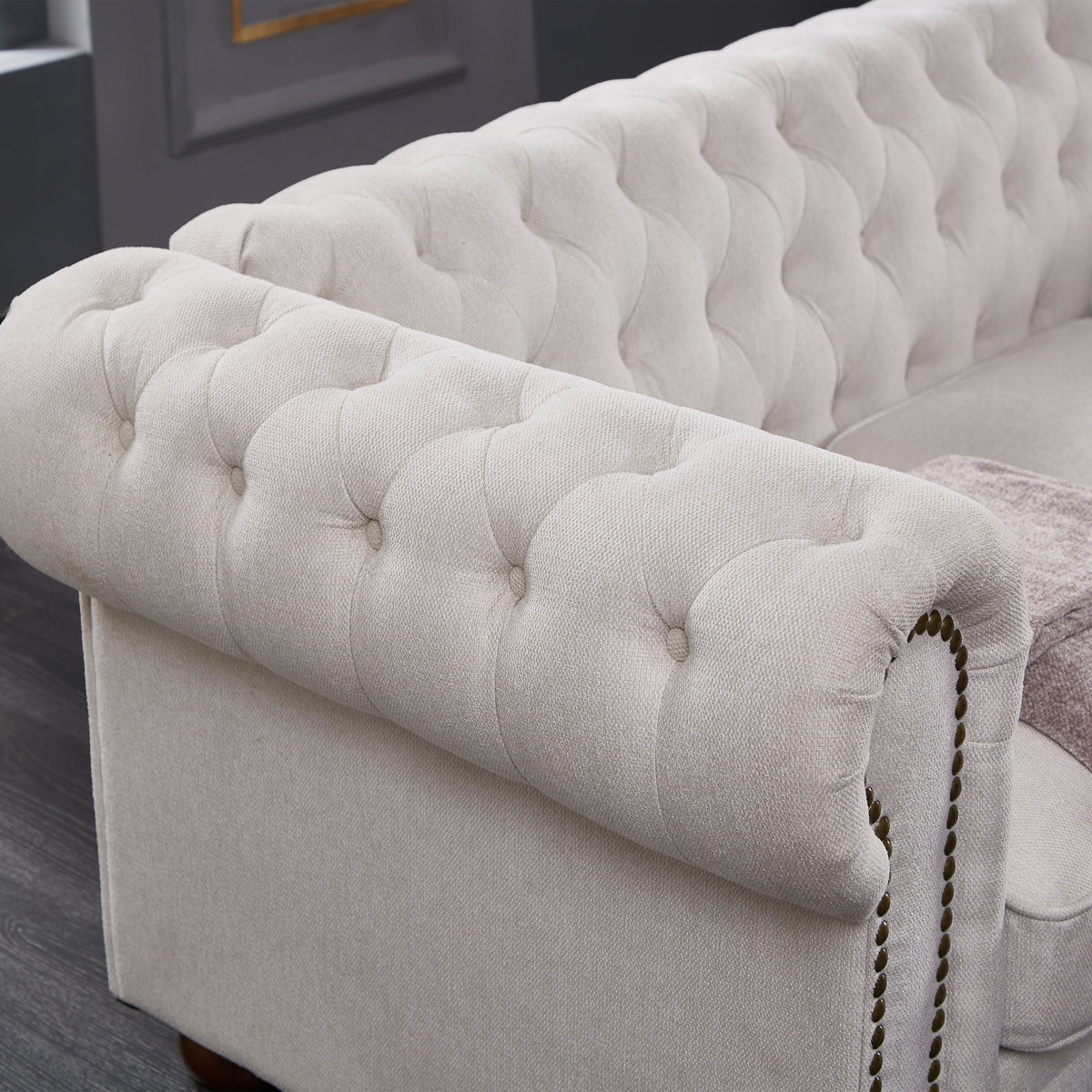 Chesterfield Sofa with Classic Tufted Design - Fabric
