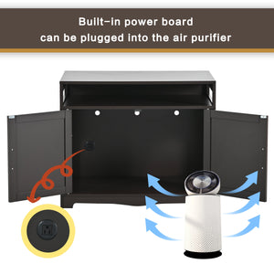 Litter Box Enclosure - Cat Litter Box Furniture with Hidden Plug