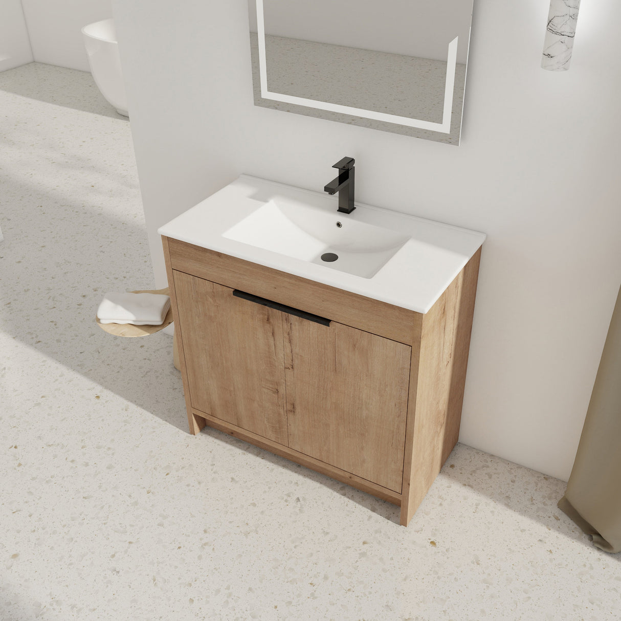 36" Freestanding Bathroom Vanity with Integrated Sink