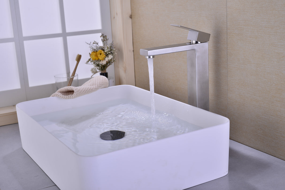Single Handle Sink Brushed Nickel Vanity Bathroom Faucet