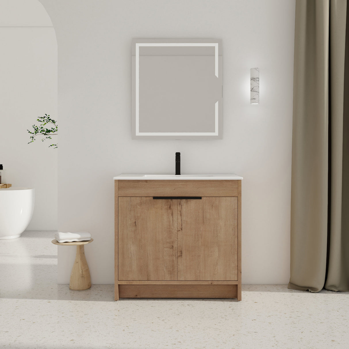 36" Freestanding Bathroom Vanity with Integrated Sink
