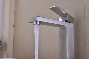 Single Handle Sink Brushed Nickel Vanity Bathroom Faucet
