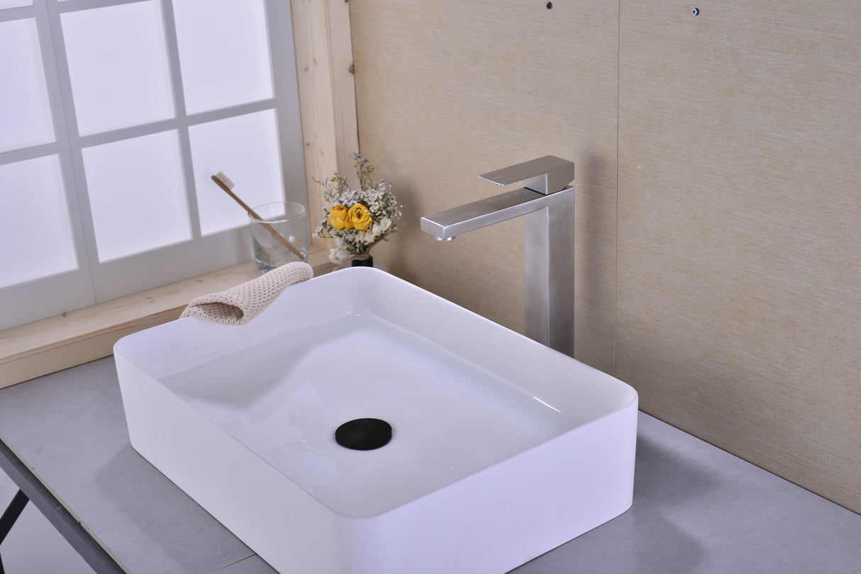 Single Handle Sink Brushed Nickel Vanity Bathroom Faucet