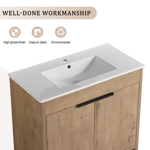 36" Freestanding Bathroom Vanity with Integrated Sink