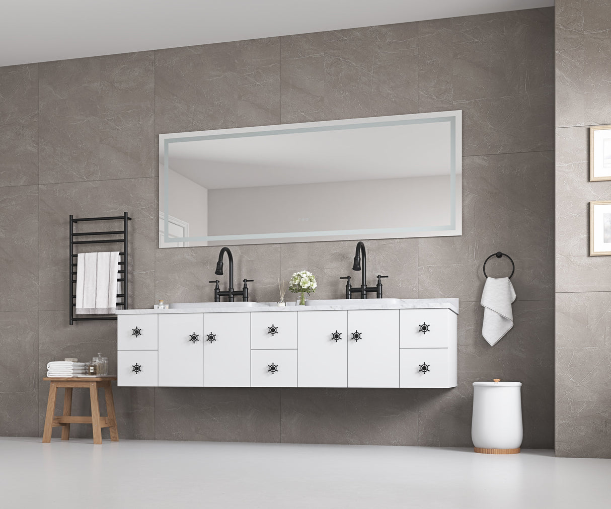LED Bathroom Mirror 72" x 36" with Front and Backlight