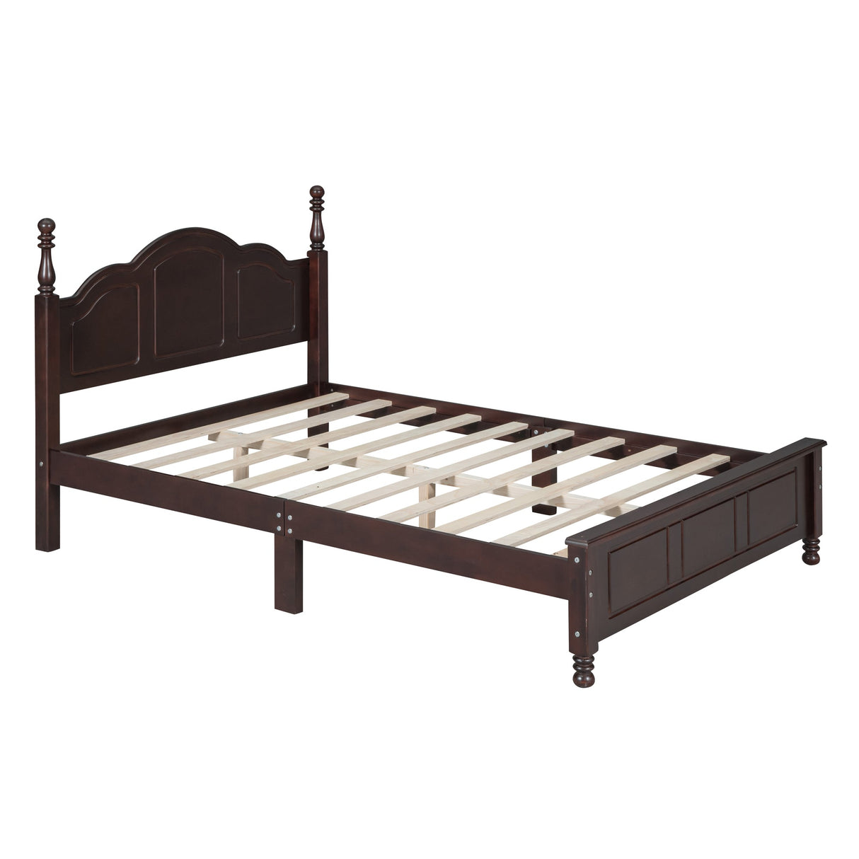 Full Size Wood Platform Bed Frame - Retro Style
