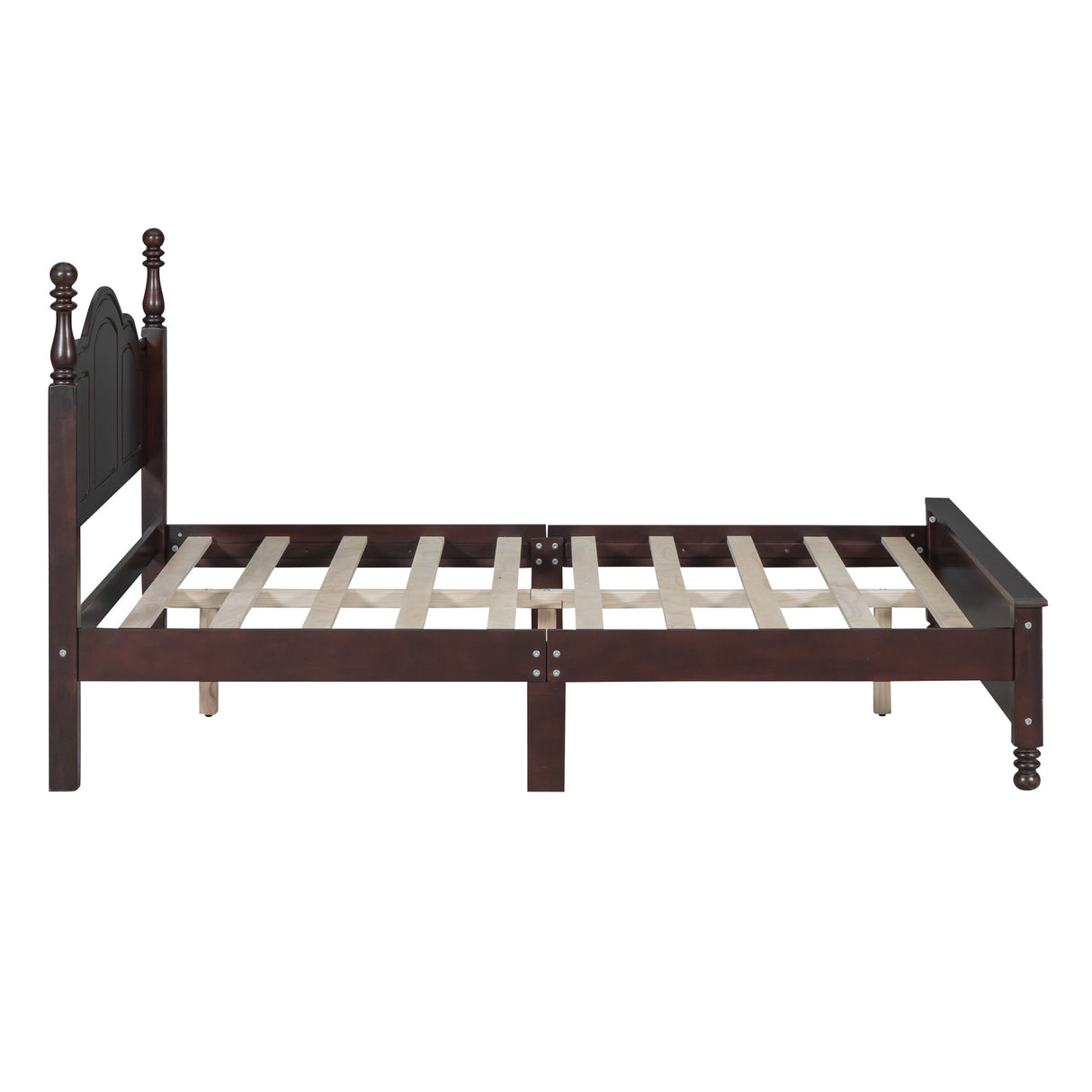 Full Size Wood Platform Bed Frame - Retro Style