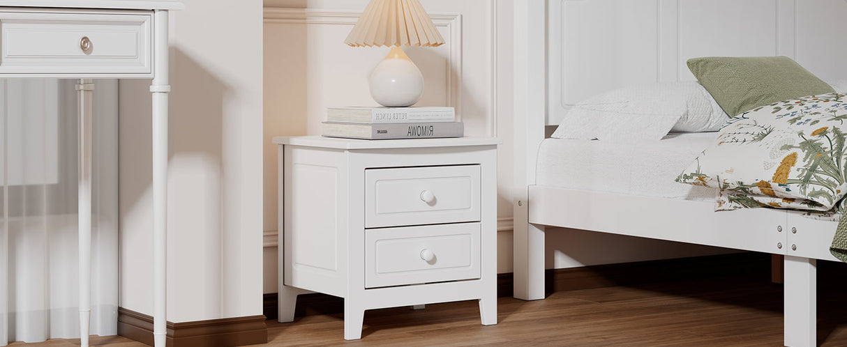 2-Drawer Nightstand for Bedroom