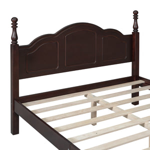 Full Size Wood Platform Bed Frame - Retro Style