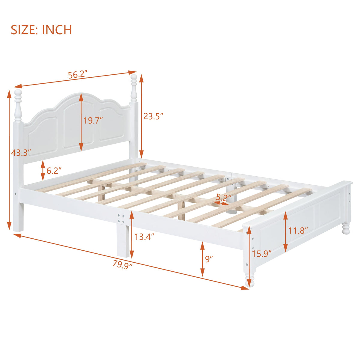Full Size Wood Platform Bed Frame